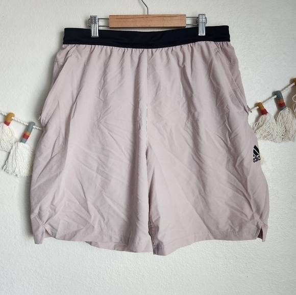 Adidas AeroReady Axis Knit 3.0 Lined Zipper Pocket Pull On Shorts Breathable L - Picture 1 of 12